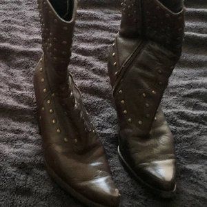 BROWN LEATHER WESTERN BOOTS